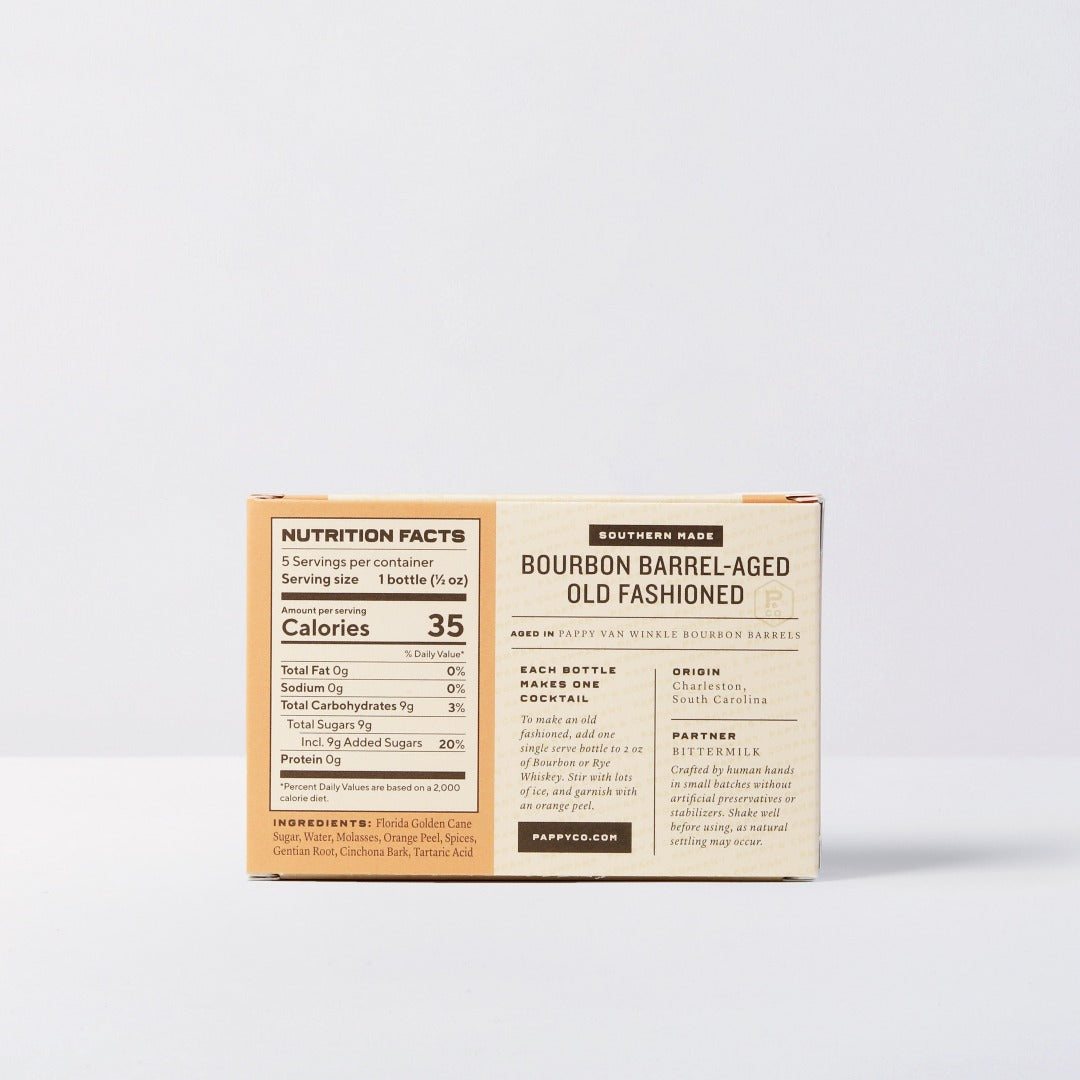 Pappy Van Winkle Bourbon Barrel-Aged Old Fashioned Mix: Single Serve 5-Pack - Case of 12