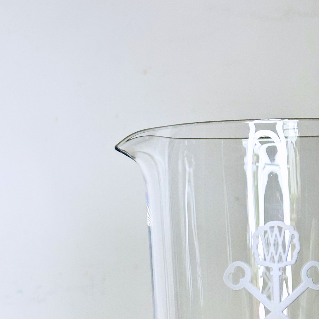 Key-Etched Crystal Cocktail Mixing Glass