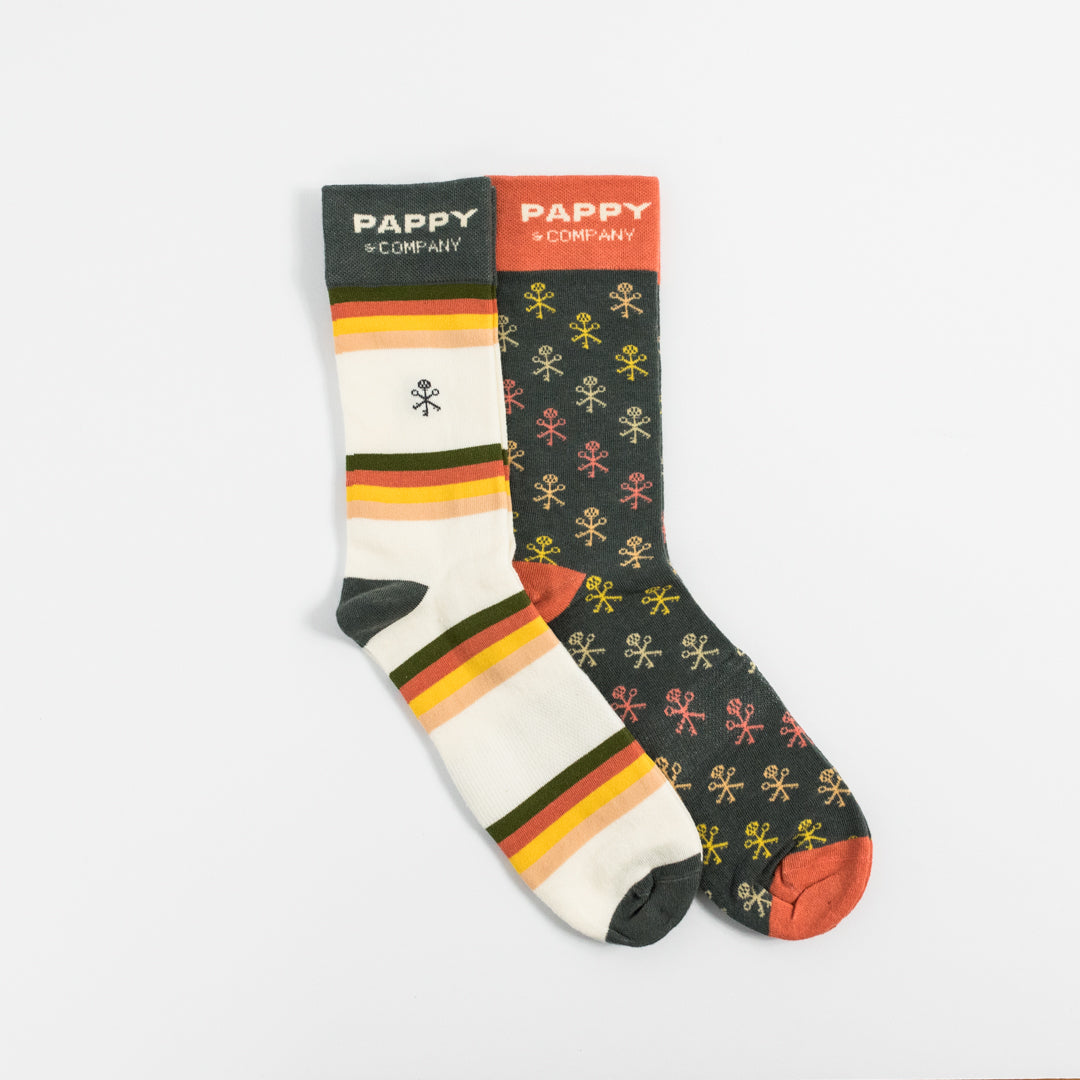 Pappy & Company Keys & Stripes Sock Set - Case of 6