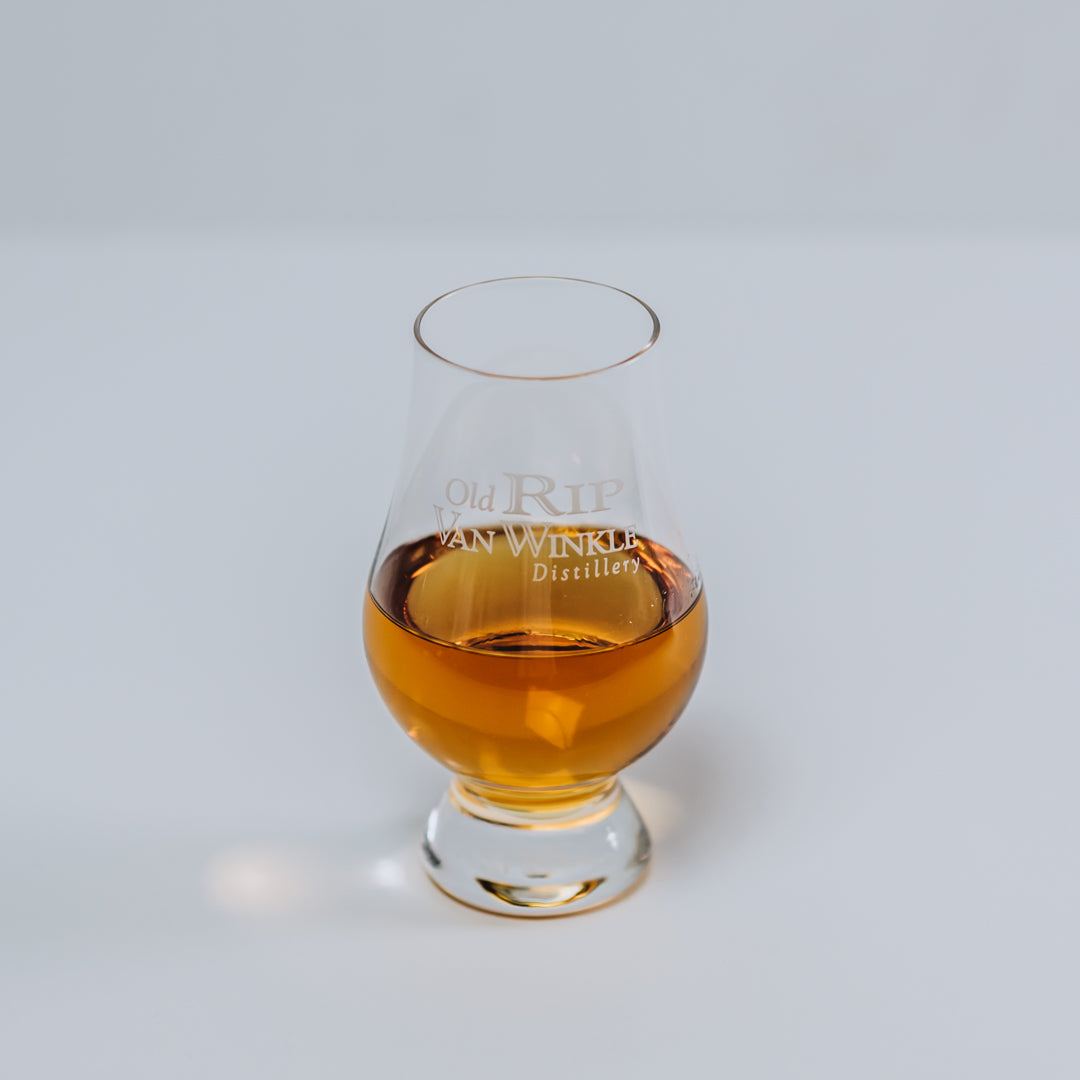 An Old Rip Van Winkle engraved Glencairn tasting glass