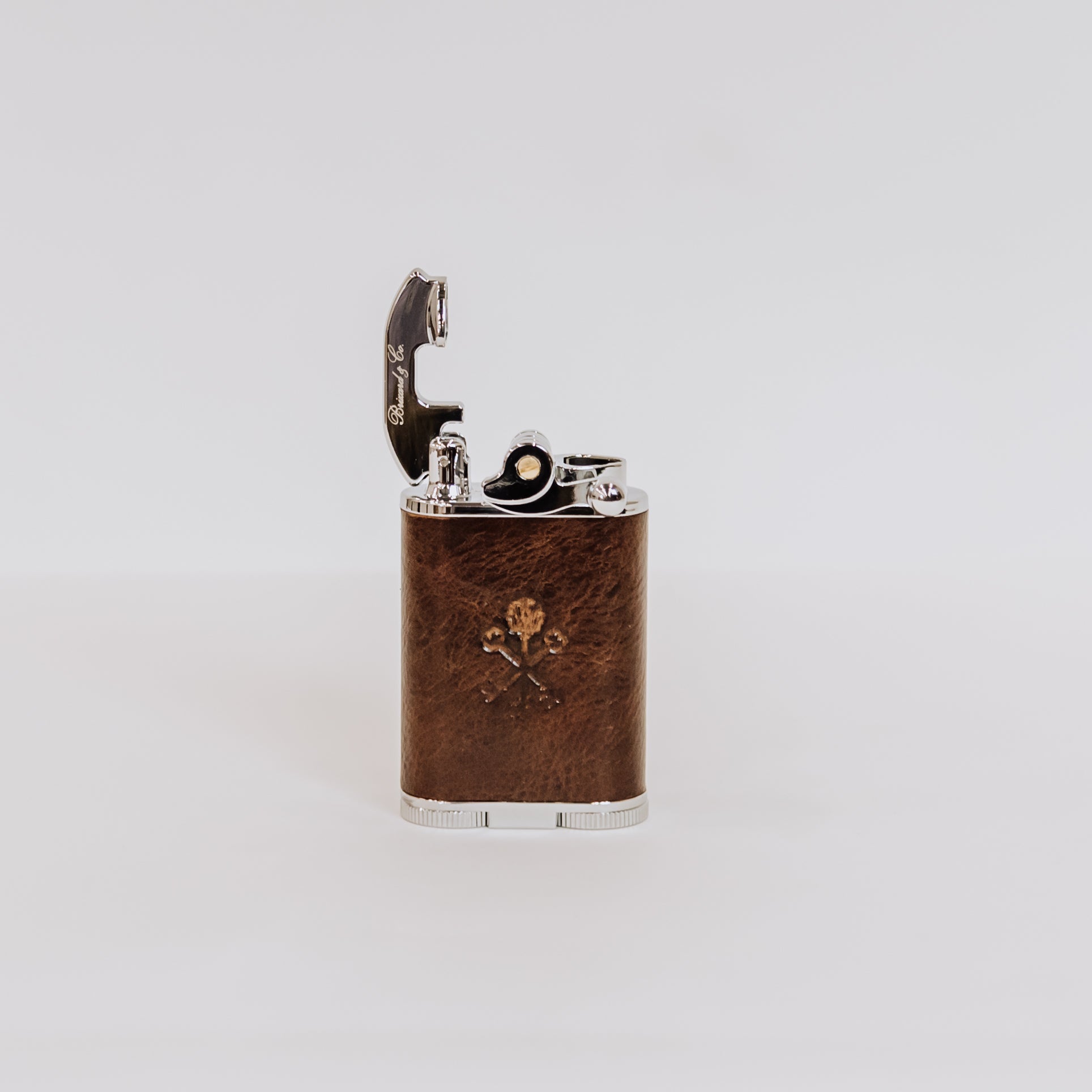 Custom Table Lighter in Antique Saddle Leather