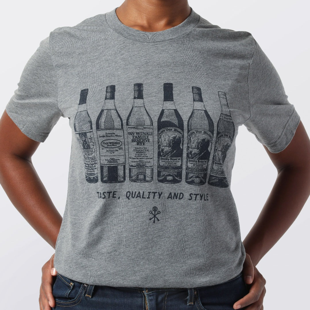 Unisex Van Winkle Bottle Collection T-shirt in Grey - Case of 6