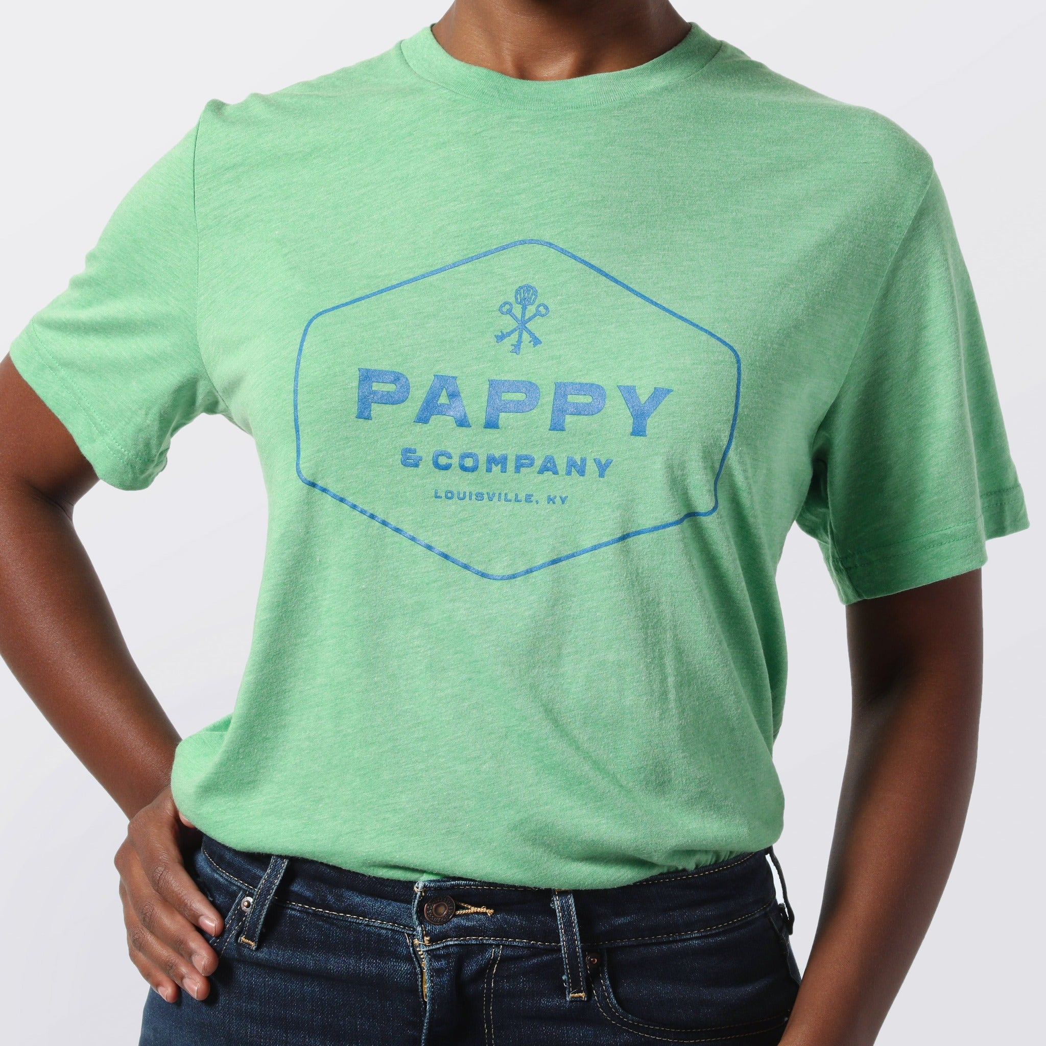 Unisex T-shirt Pappy & Company Enclosed Logo in Green Tri-blend