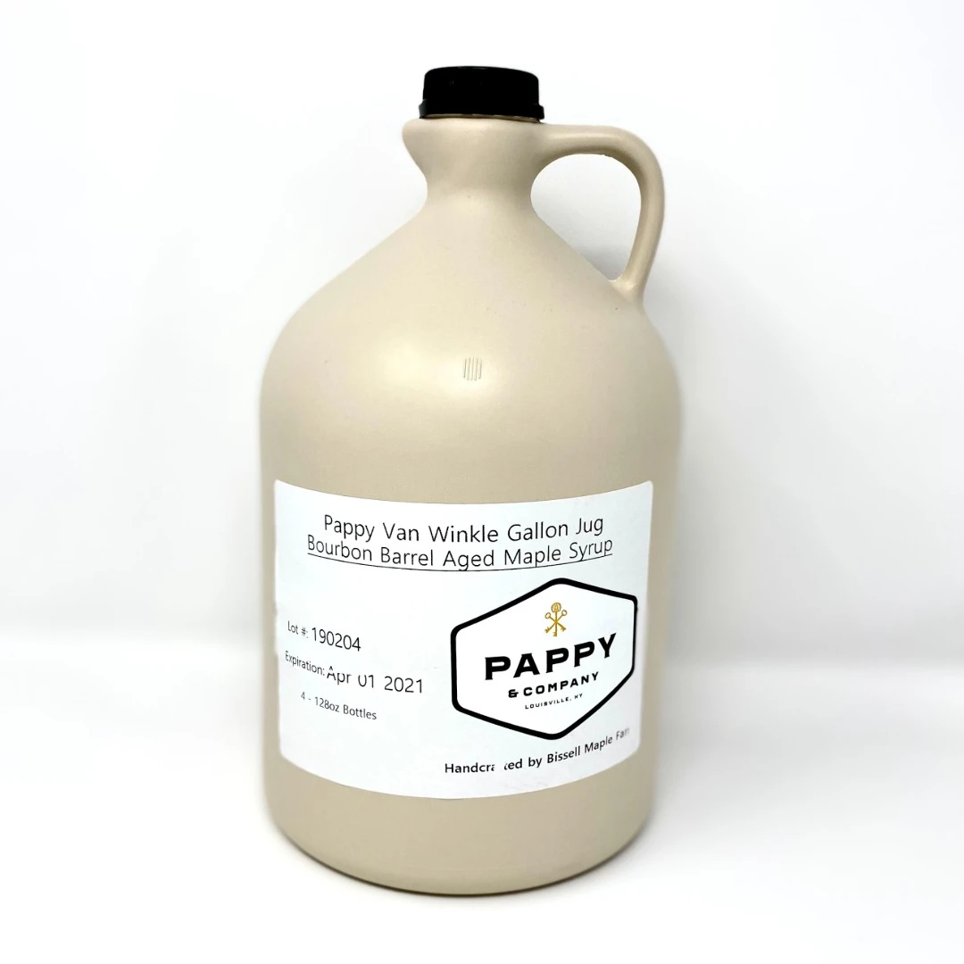 Pappy Van Winkle Bourbon Barrel-Aged Pure Maple Syrup gallon jug