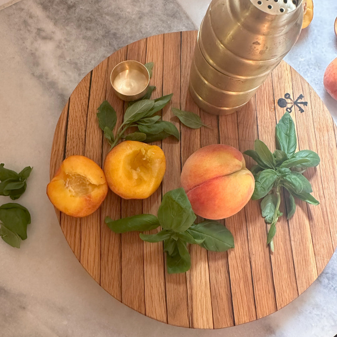 Bourbon Barrel Stave Cutting Board: Round