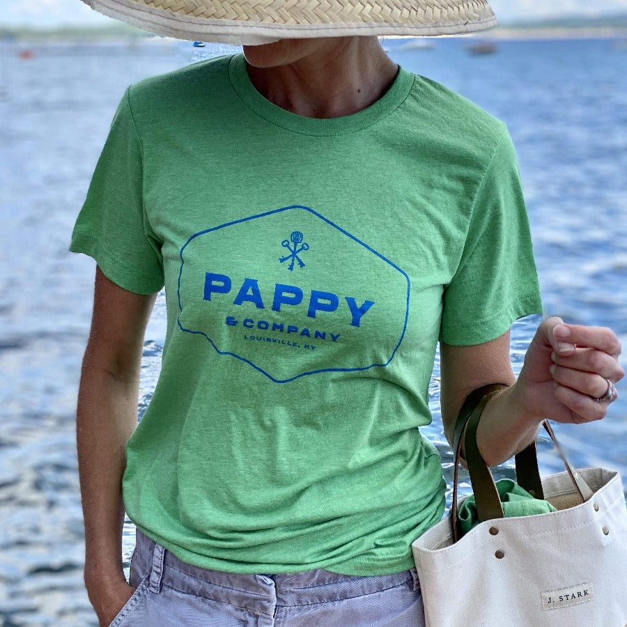 Unisex T-shirt Pappy & Company Enclosed Logo in Green Tri-blend