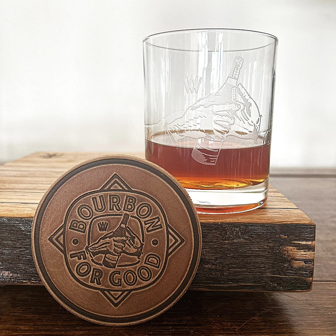 Bourbon For Good Crystal Old Fashioned Glasses (Set of 2)