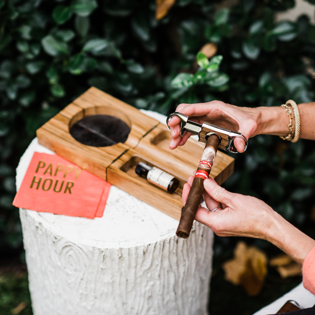 Custom "V" Cigar Cutter in Walnut Wood