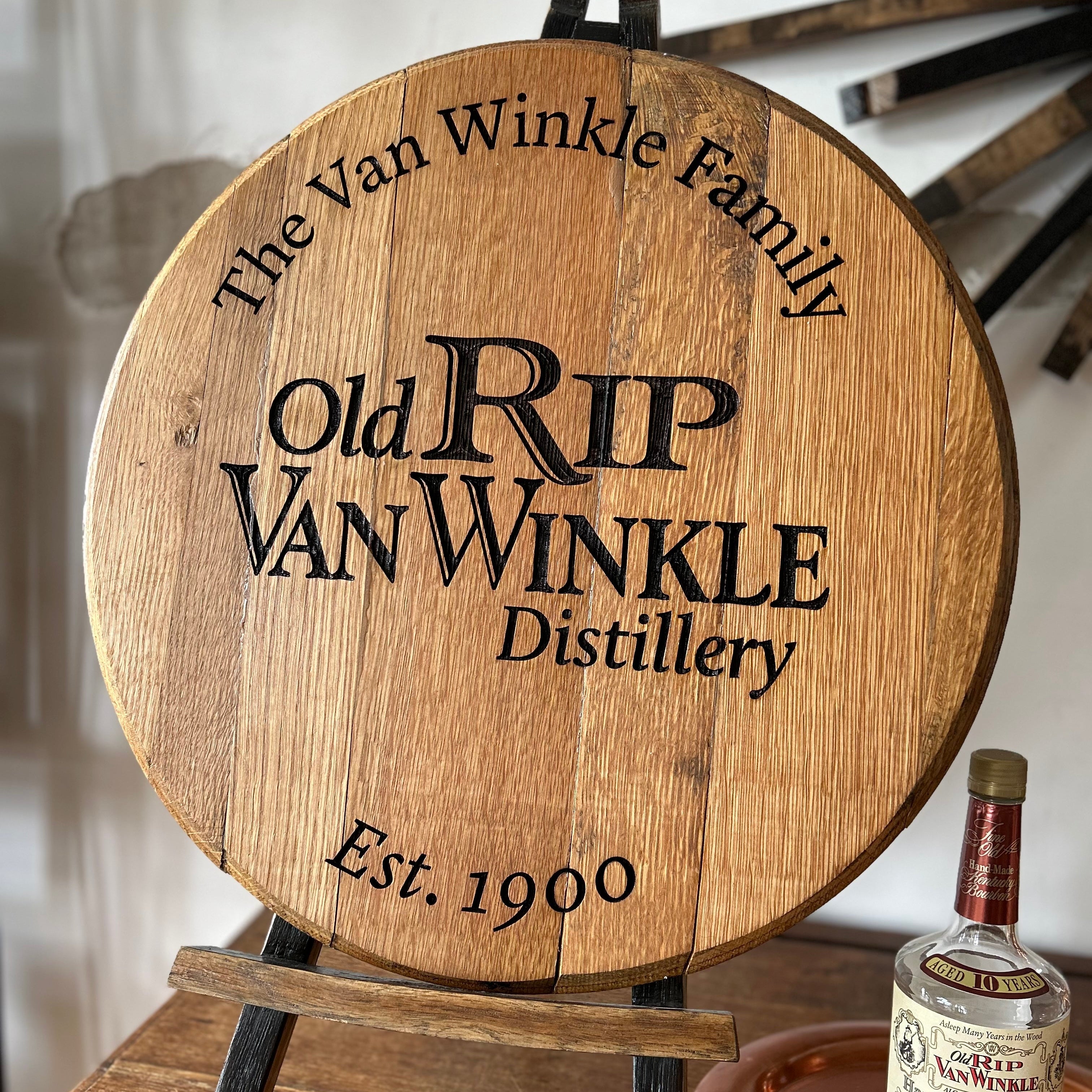 Custom Engraved Authentic Pappy Van Winkle Barrel Head