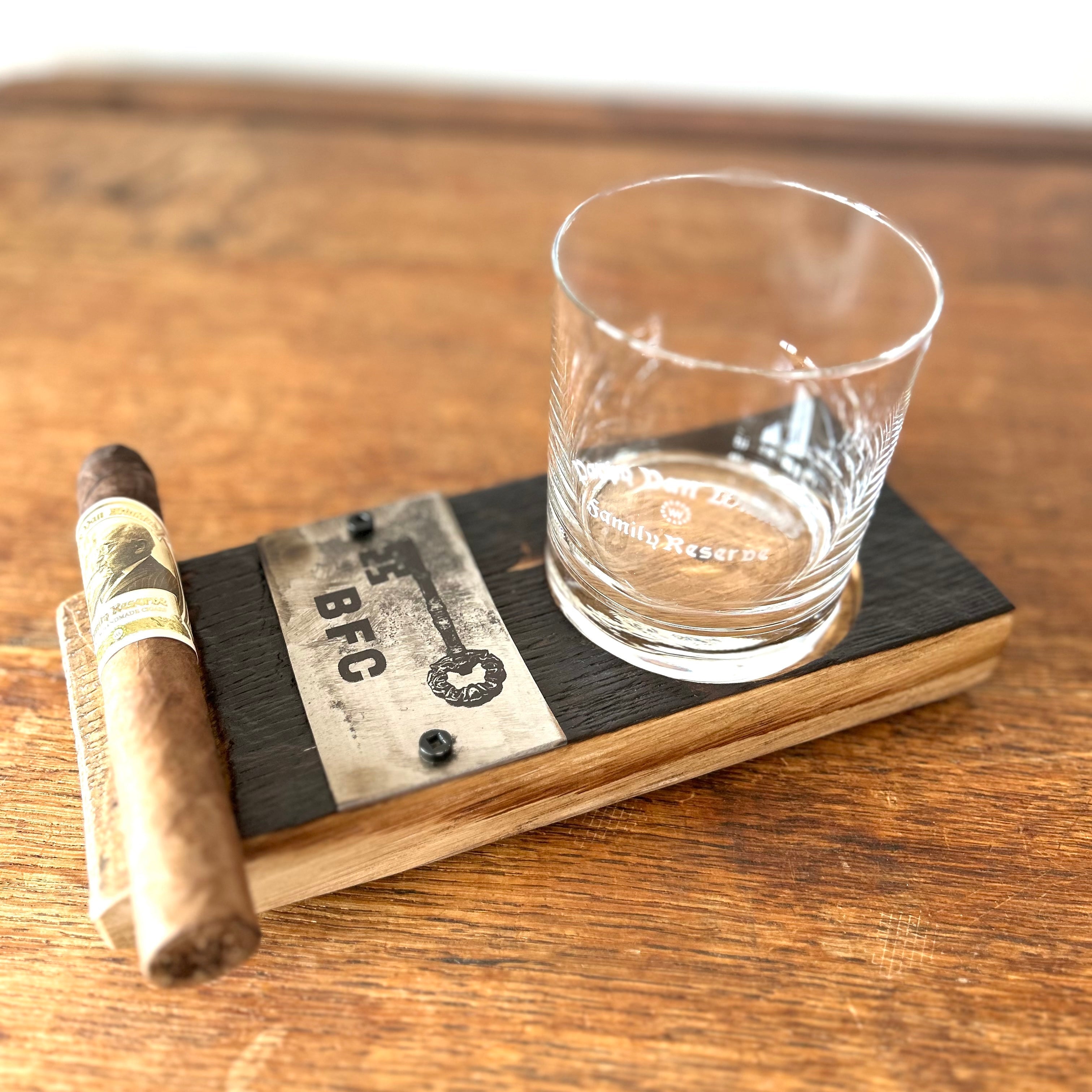 Barrel Stave Cocktail & Cigar Rest with Custom Engraving