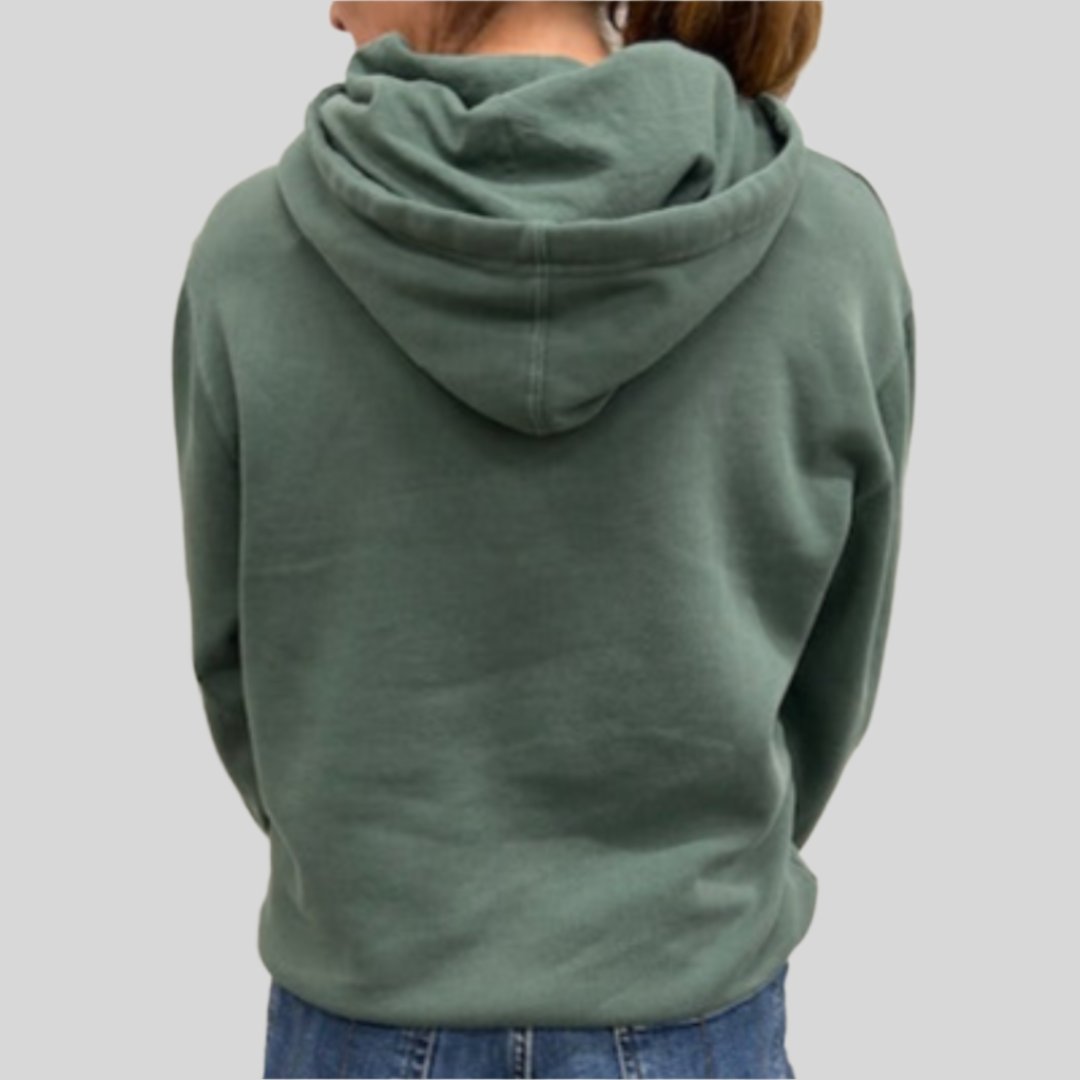 Vintage Label Hooded Sweatshirt in Alpine Green