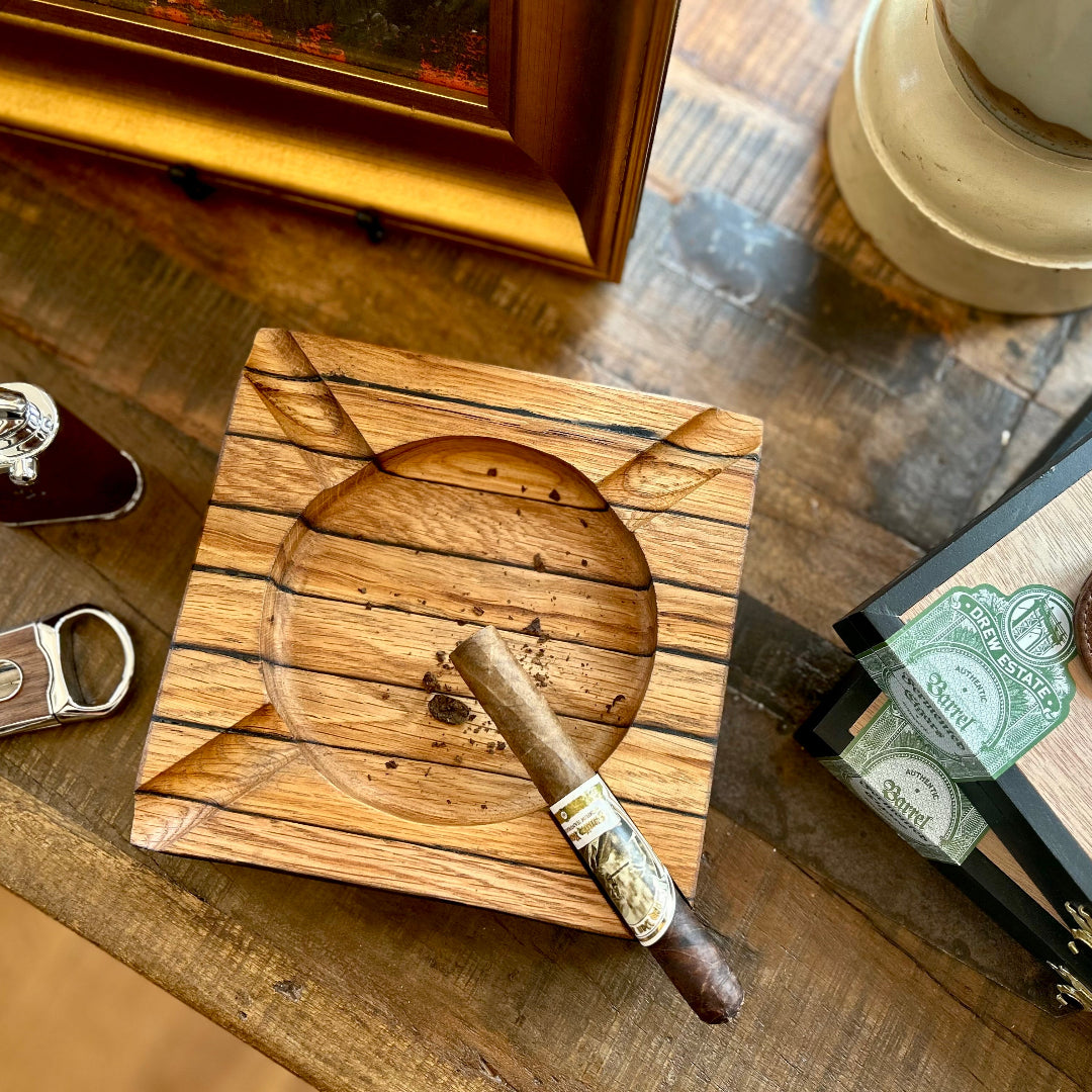 Bourbon Barrel Stave Ashtray: Square