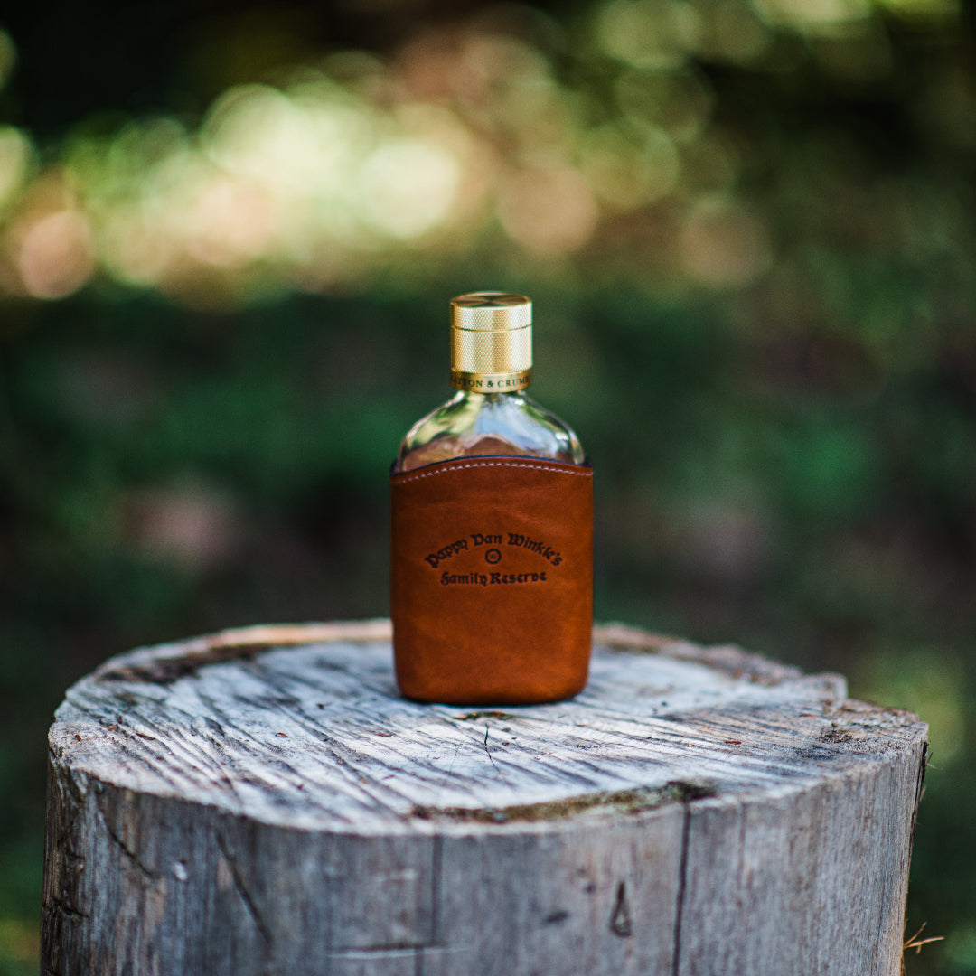 Family Reserve Leather Wrapped Glass Flask
