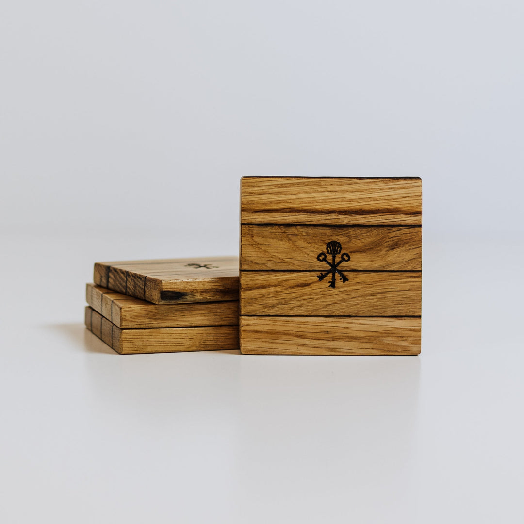 Bourbon Barrel Stave Coasters (Set of 4) - Case of 6