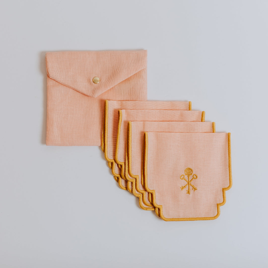 Embroidered Cocktail napkins (set of 4)
