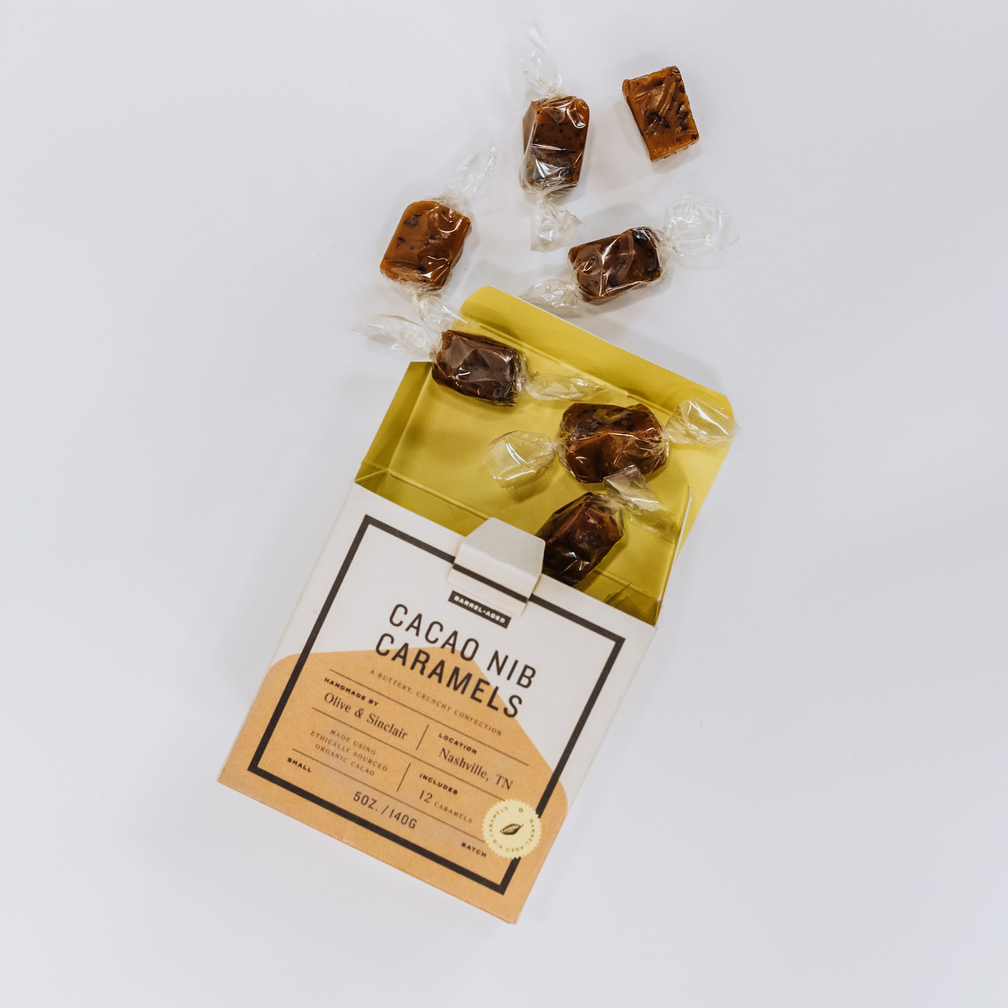 Bourbon Barrel Aged Cacao Nib Caramel | Pappy & Company