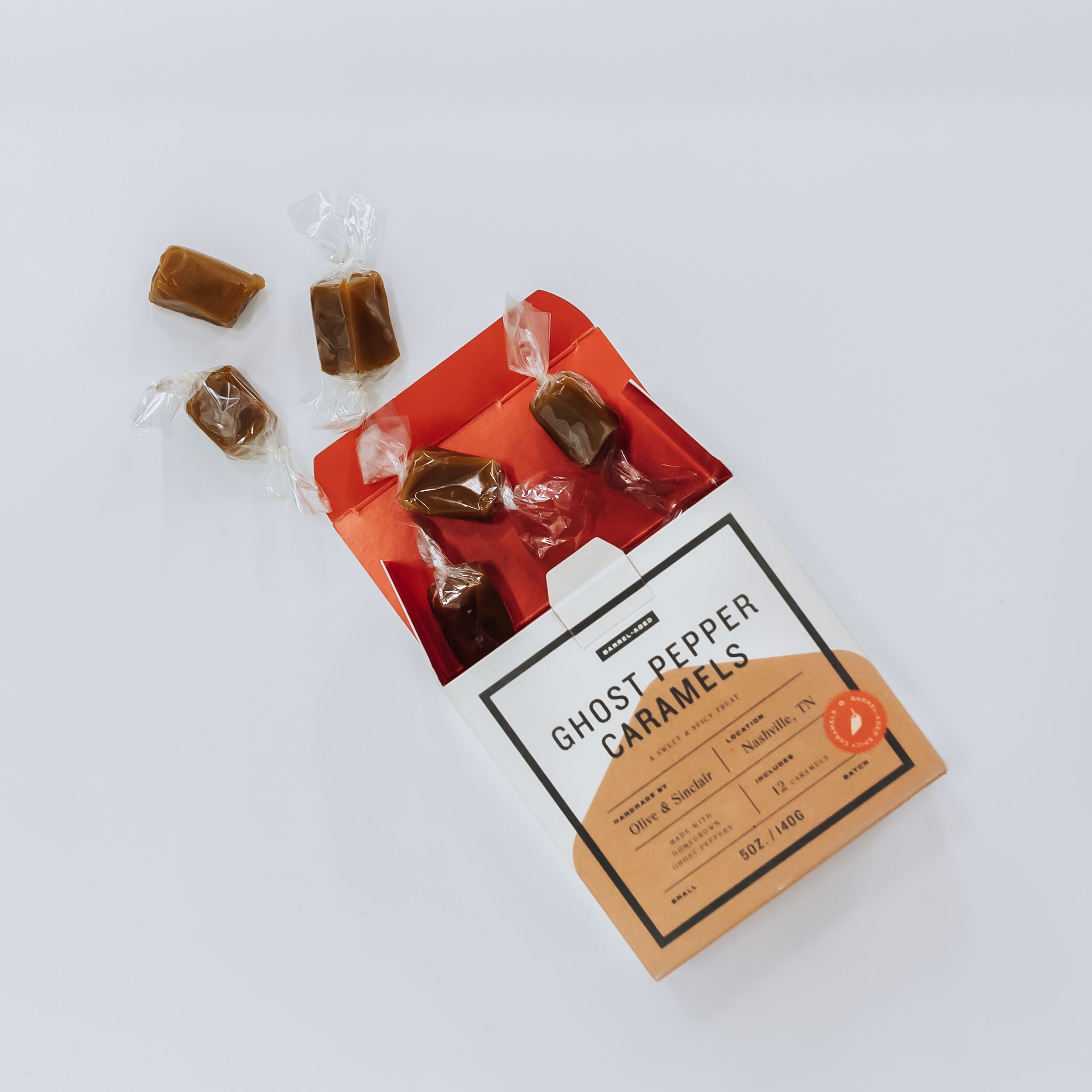 Pappy Van Winkle Barrel Aged Ghost Pepper Caramels - Case of 12