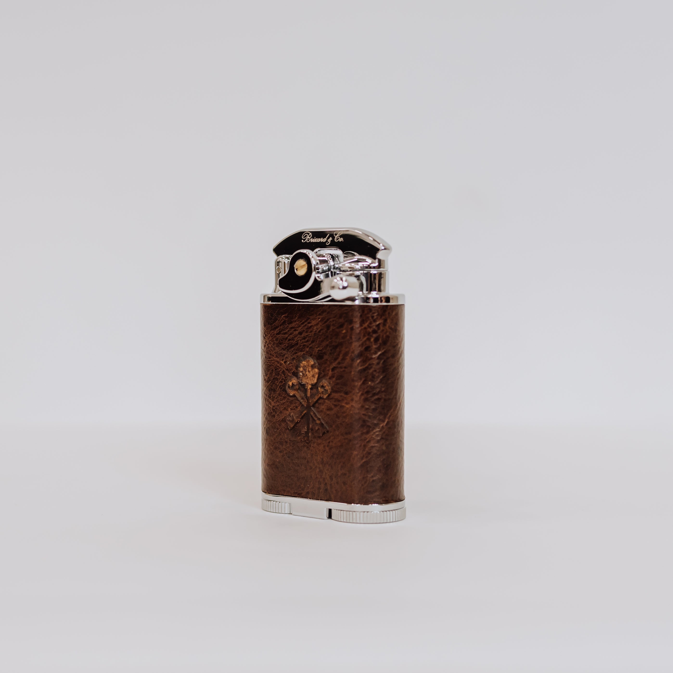 Custom Table Lighter in Antique Saddle Leather