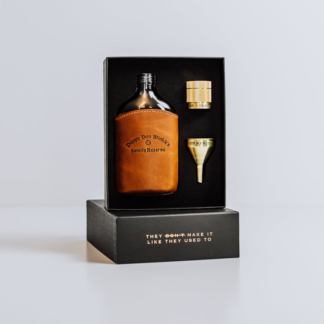 Family Reserve Leather Wrapped Glass Flask