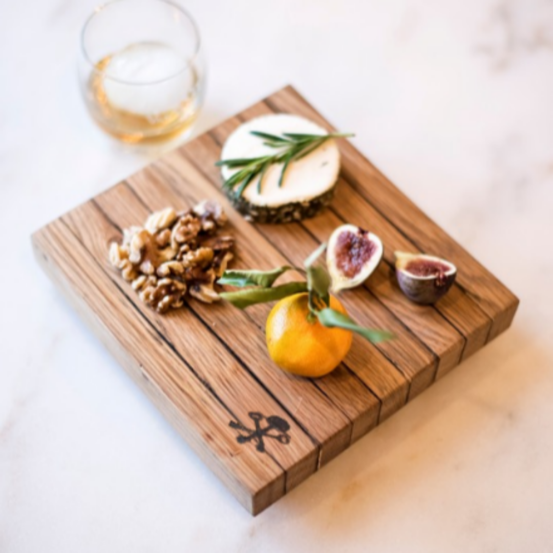Bourbon Barrel Stave Cutting Board: Square