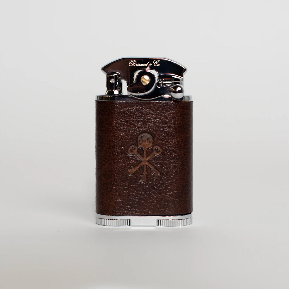 Custom Table Lighter in Antique Saddle Leather