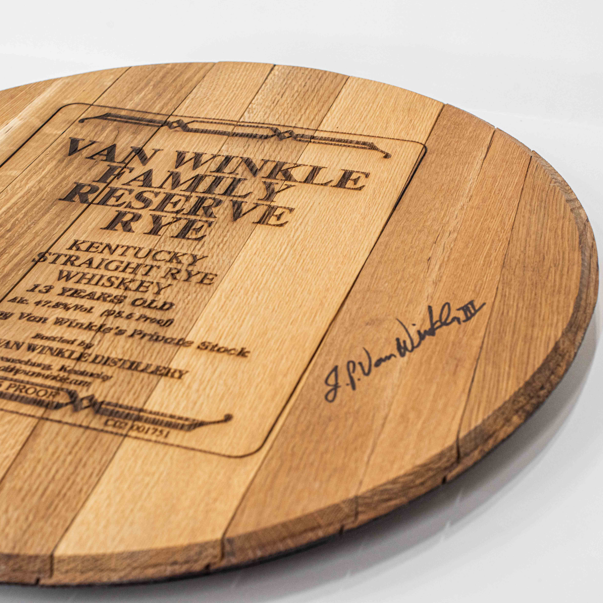Limited Edition Authentic Van Winkle Family Reserve Rye 13-year Barrel Head