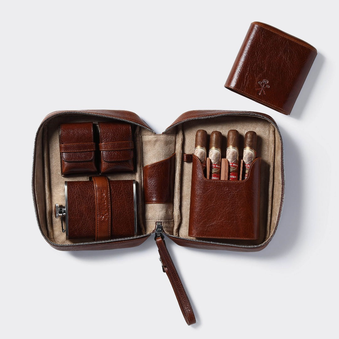 Tålmodighed pyramide Svare Havana Leather Cigar Travel Case - Cigar Accessories | Pappy & Company