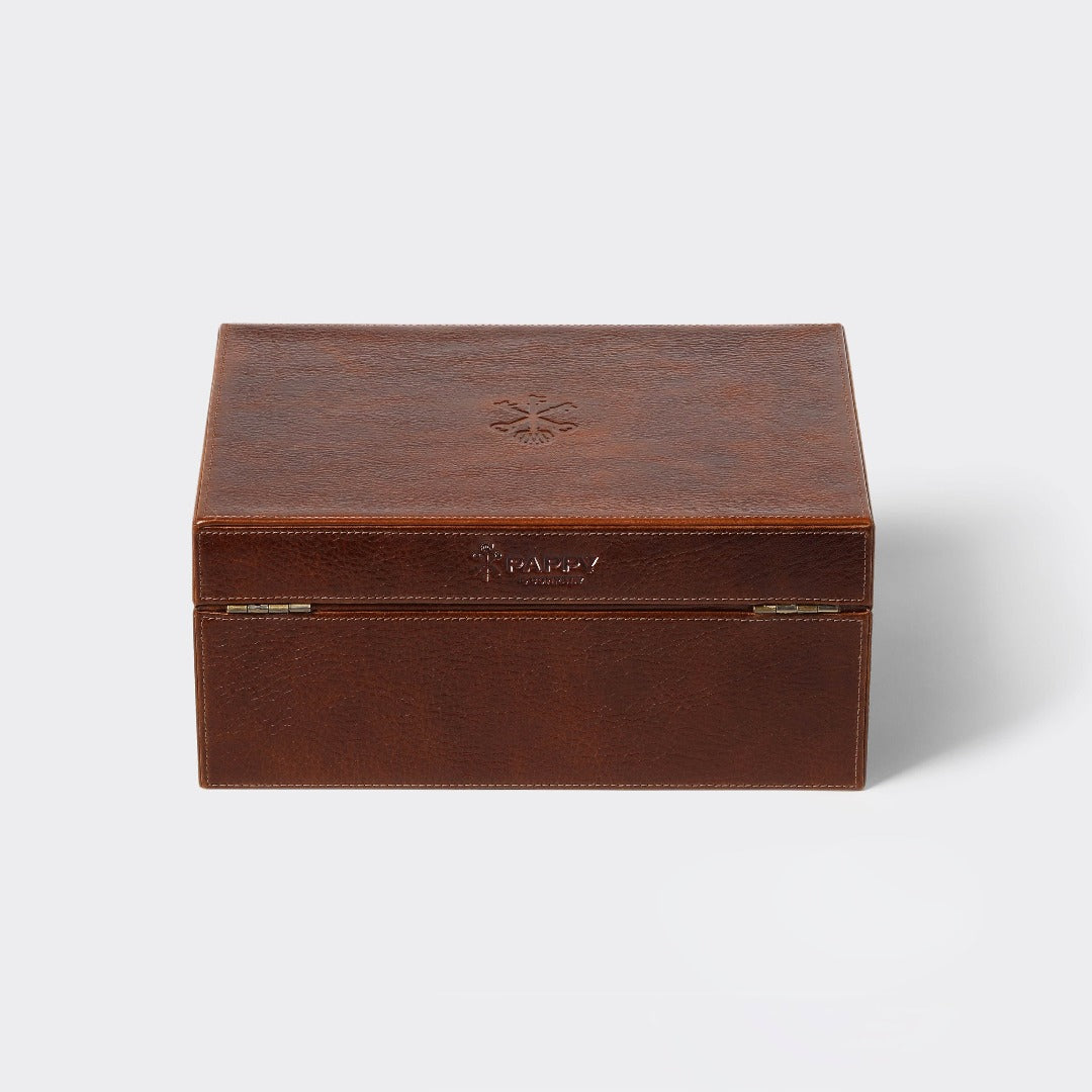 Custom Cigar Humidor in Antique Saddle Leather - 30/40 Count