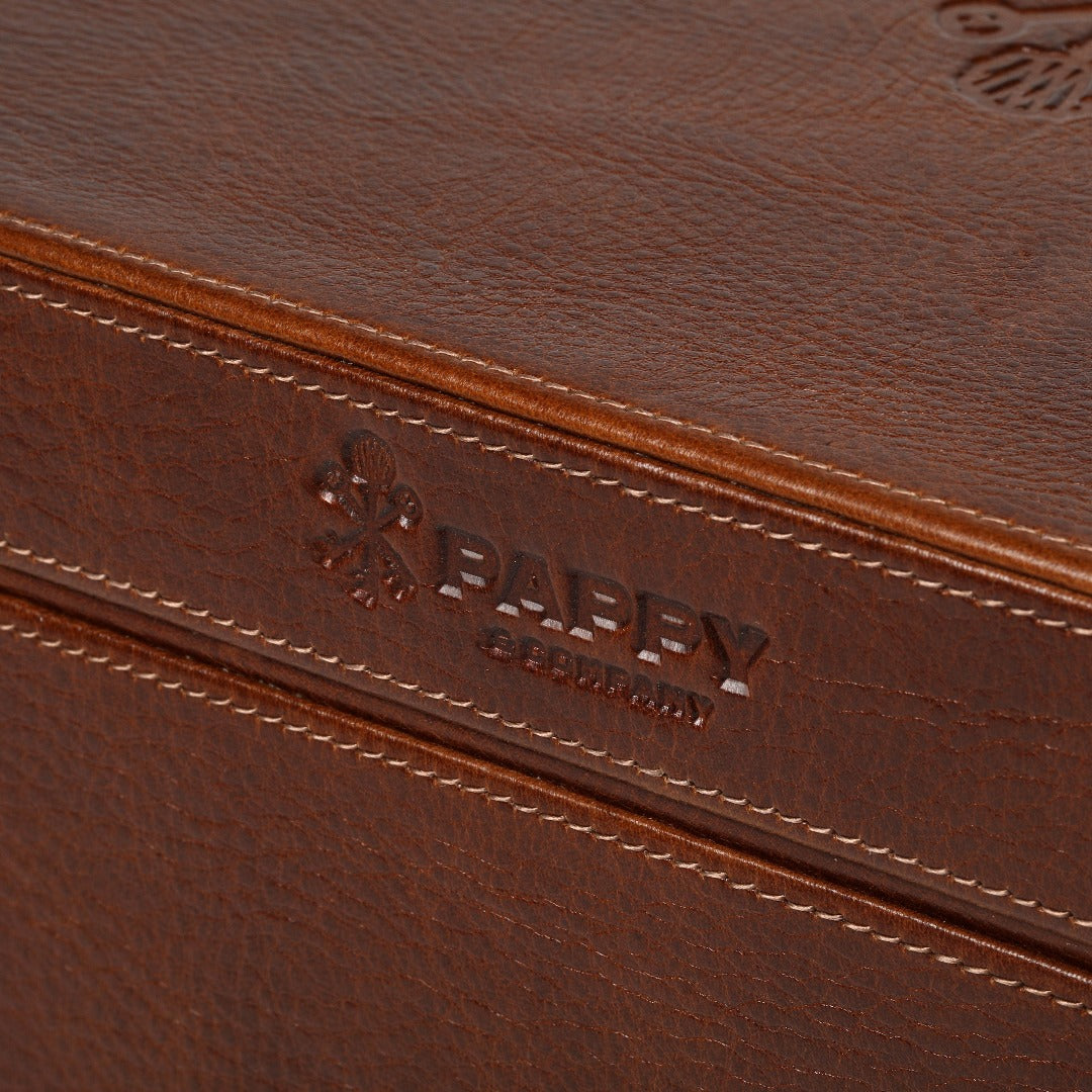 Custom Cigar Humidor in Antique Saddle Leather - 30/40 Count