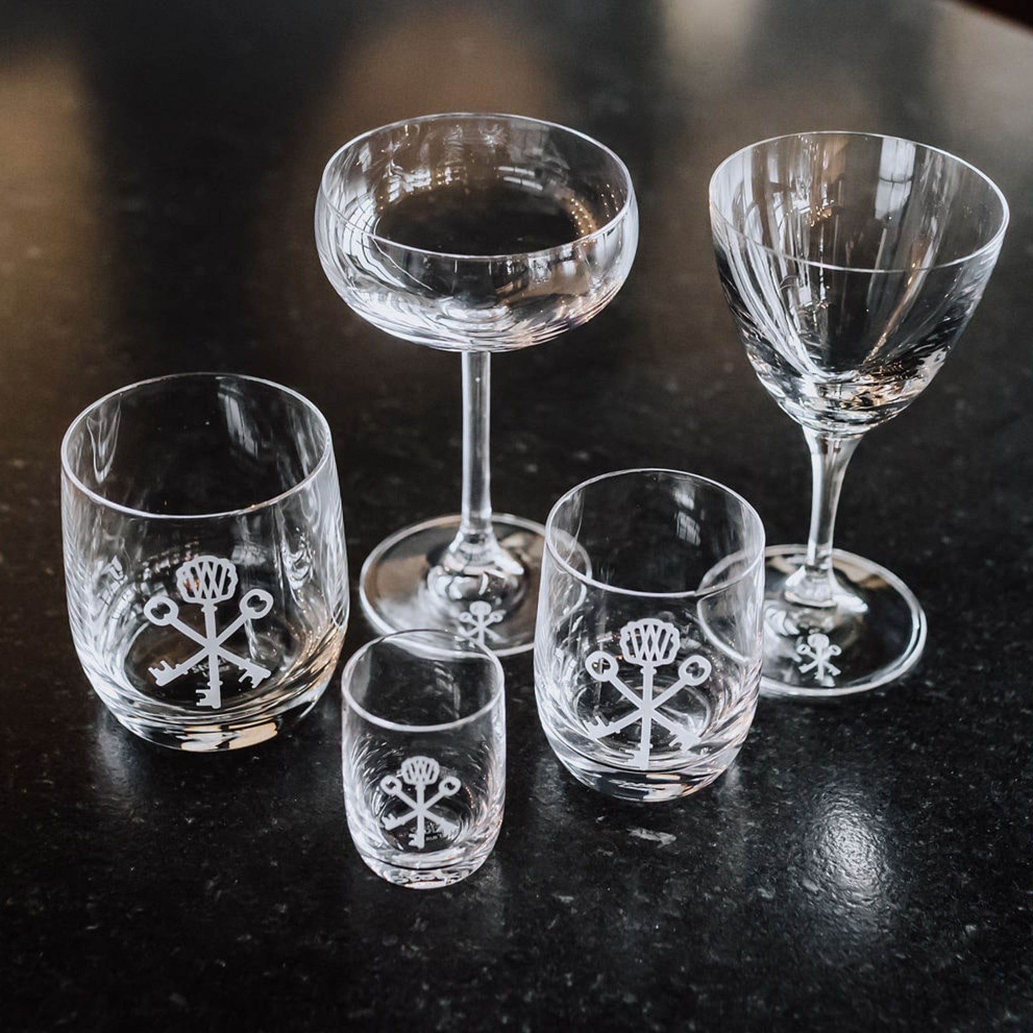Cut Glass Cocktail Glasses, Set of 4