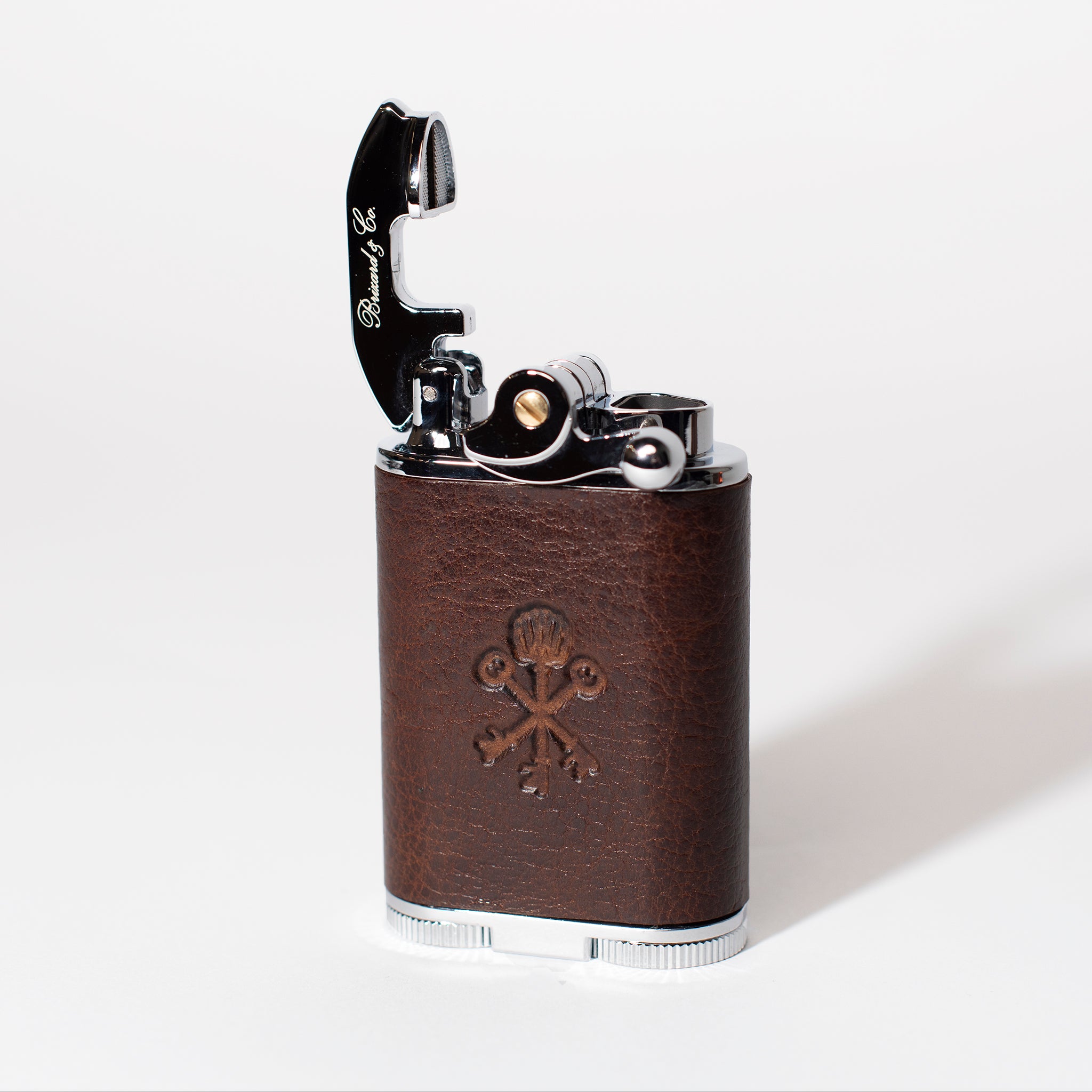 Custom Table Lighter in Antique Saddle Leather
